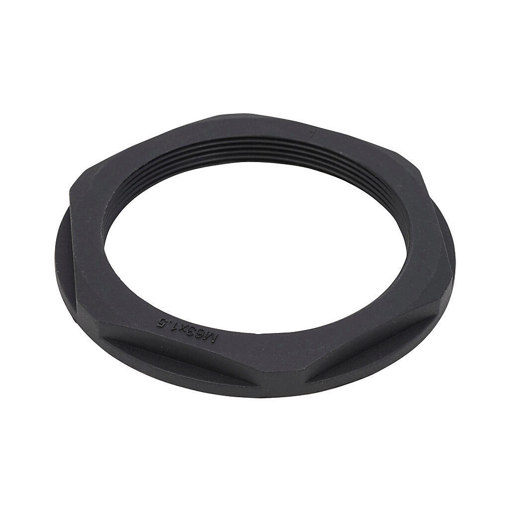 BML-27 - Bimed hex nut, M63 x 1.5mm thread type, polyamide, black. Package of 2.