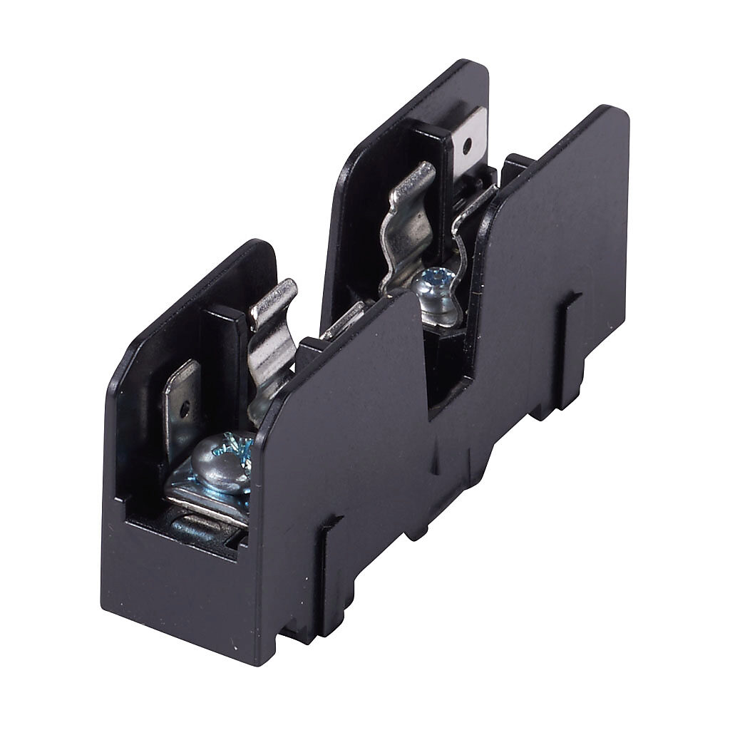 BMM603-1PQ - Bussmann modular fuse block, accepts Midget fuses, 30A, 600V, 1-pole, 18-10 AWG copper only, pressure plate with quick-connect terminals, 35mm DIN rail or panel mount. Package of 15.