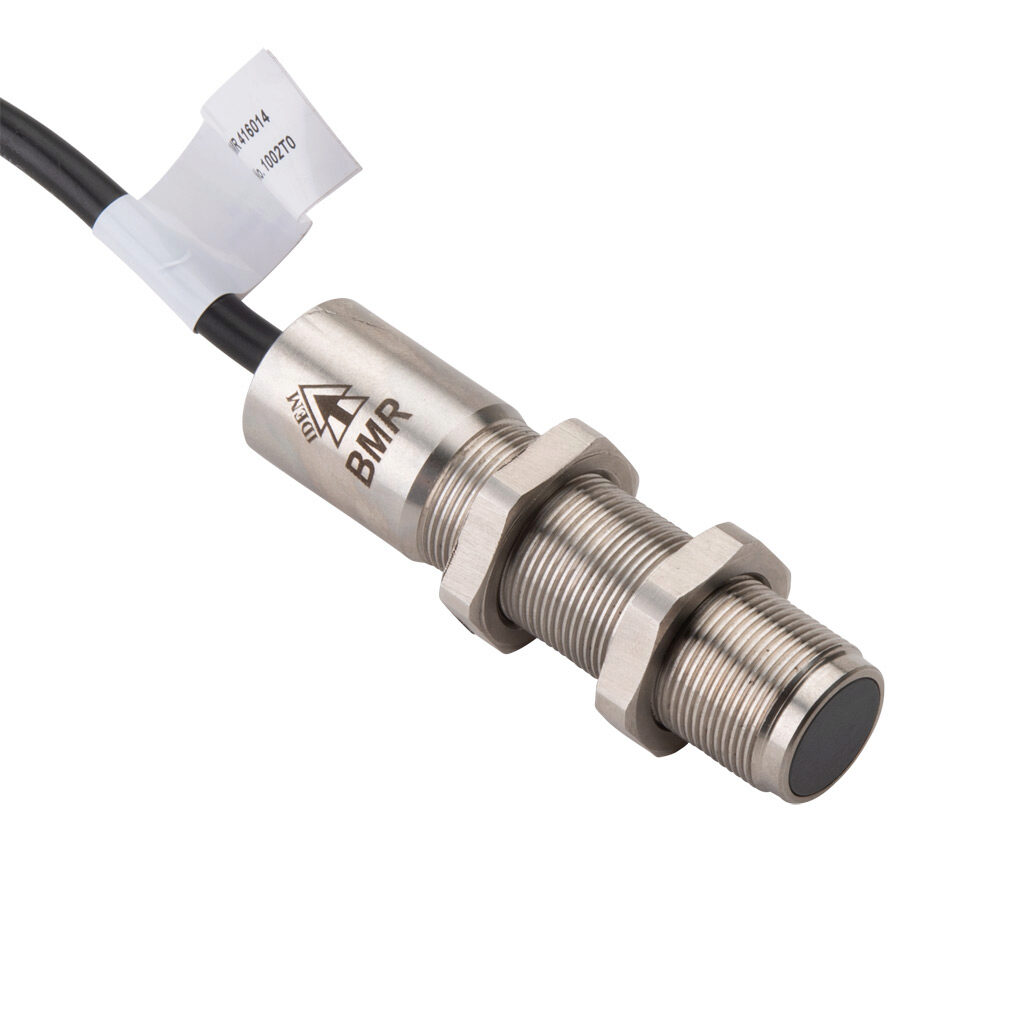 BMR-416014 - IDEM safety switch set, non-contact magnetic, (2) N.C. safety output(s), (1) N.O. monitoring output(s), 316 stainless steel housing, 18mm diameter x 75mm body, pigtail, 16.4ft/5m cable length.