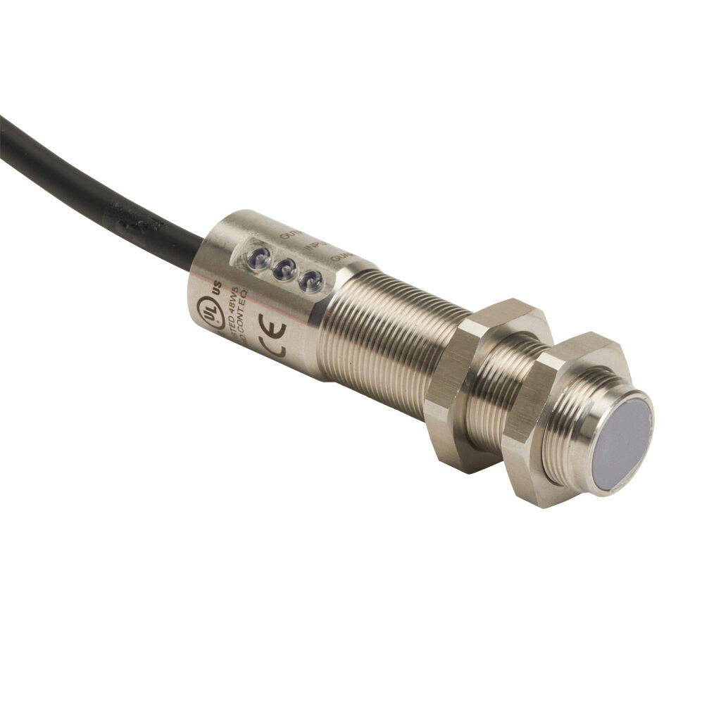 BMZ-M-411003 - IDEM Z-Range safety switch set, non-contact master coded RFID, (1) pair OSSD safety output(s), (1) status monitoring output(s), 316 stainless steel housing, 18mm diameter x 73mm body, 8-pin M12 quick-disconnect, 9.8in/250mm cable le...