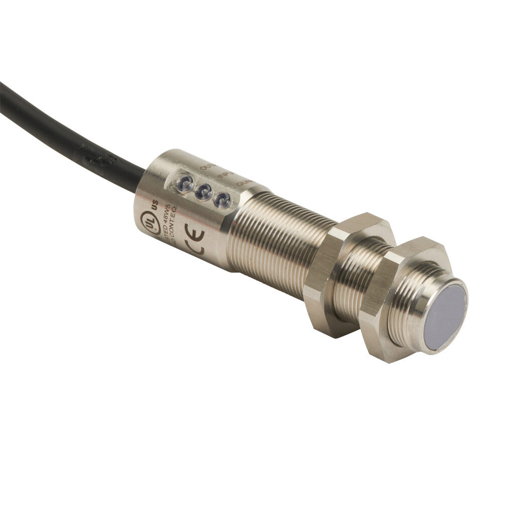 BMZ-U-411101 - IDEM Z-Range safety switch set, non-contact uniquely coded RFID, (1) pair OSSD safety output(s), (1) status monitoring output(s), 316 stainless steel housing, 18mm diameter x 73mm body, pigtail, 16.4ft/5m cable length.