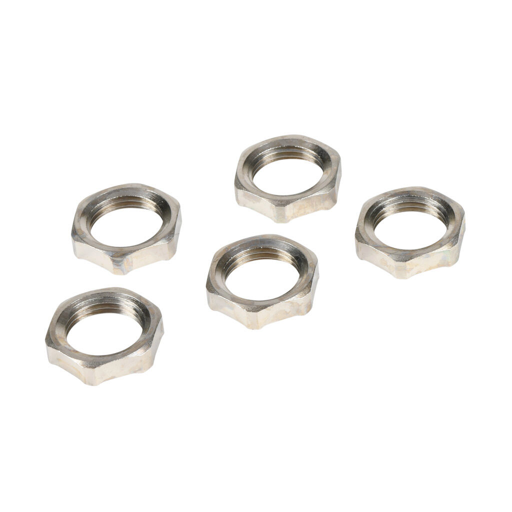 BNEL-01 - Bimed EMC hex nut, 3/8in NPT thread type, nickel-plated brass. Package of 5.