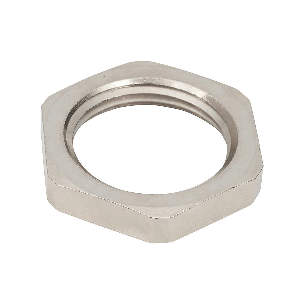 BNLN-03 - Bimed hex nut, 3/4in NPT thread type, nickel-plated brass. Package of 5.