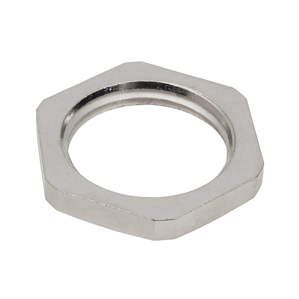 BNLN-04 - Bimed hex nut, 1in NPT thread type, nickel-plated brass. Package of 5.