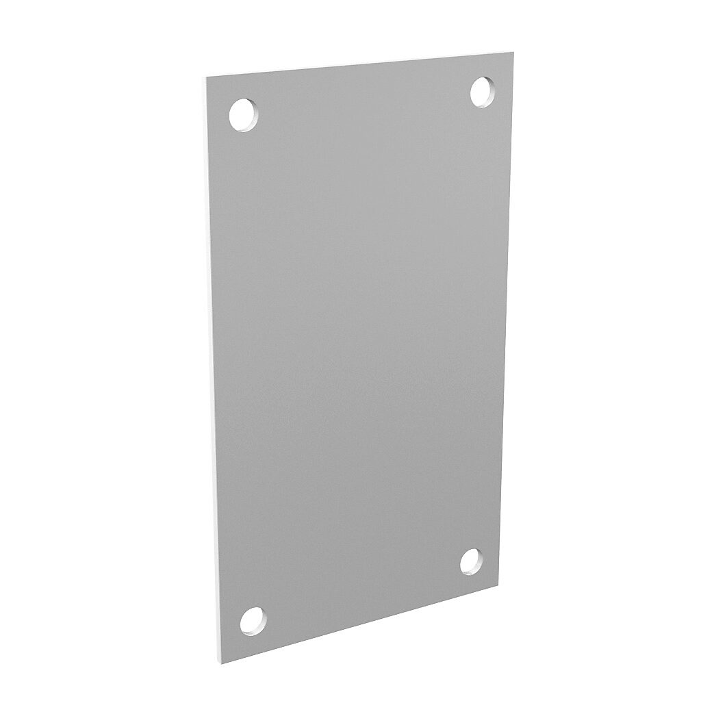 BP64CS - Stahlin subpanel, carbon steel, white, powder coat finish. For use with 6x4 (HxW) Jx604xx J/JW series and RJx604xx RJ/RJW series enclosures.
