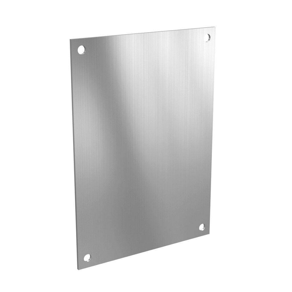 BP86AL - Stahlin subpanel, 3003-H14 aluminum. For use with 8x6/9x7 (HxW) DSx80604xx Diamond Shield series, Jx806xx J/JW series, RJx806xx RJ/RJW series, CL907xx Classic series and F6PBW pushbutton enclosures.