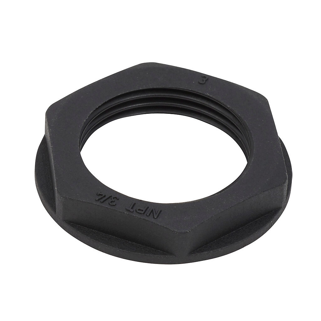BPL-23 - Bimed hex nut, 3/4in NPT thread type, polyamide, black. Package of 5.