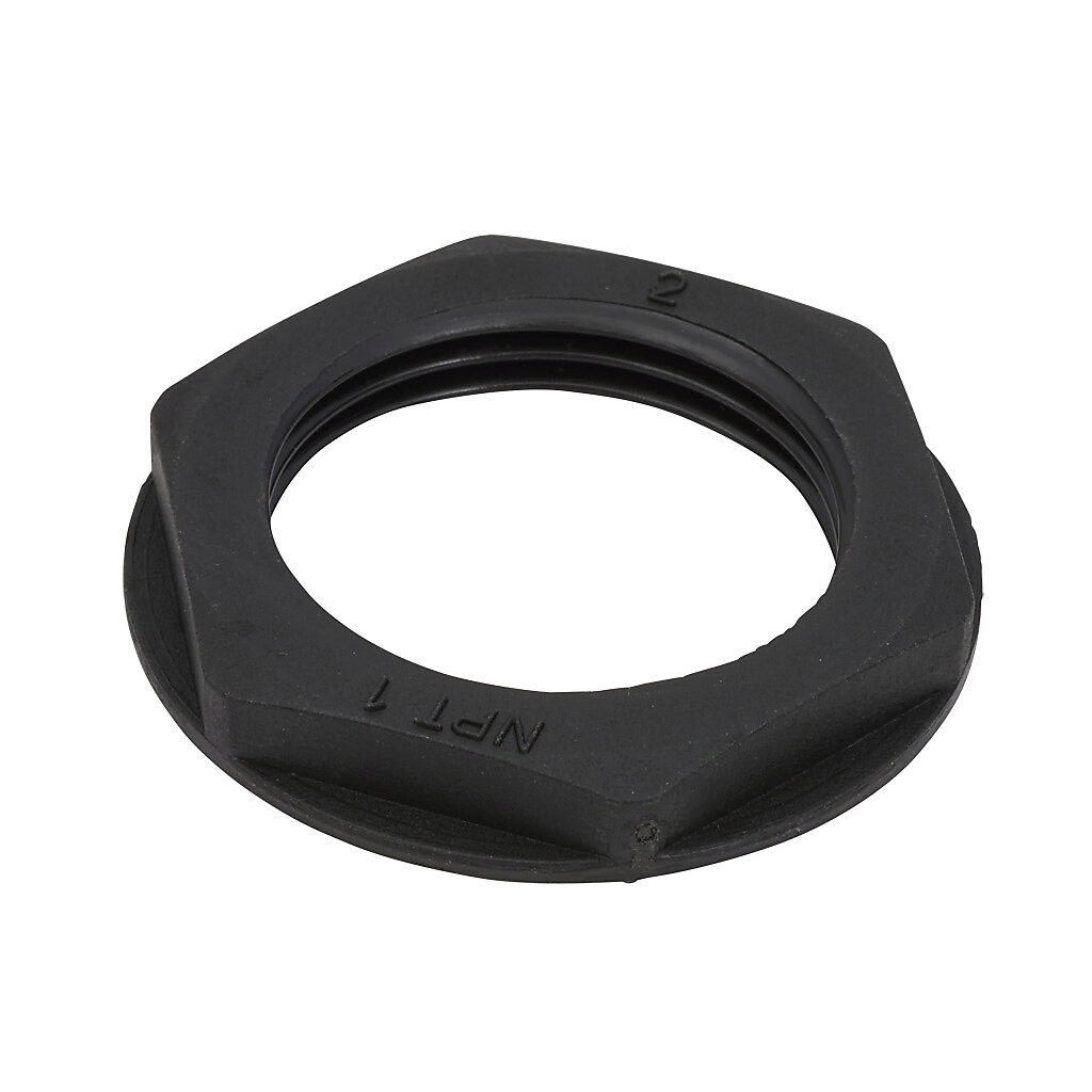 BPL-24 - Bimed hex nut, 1in NPT thread type, polyamide, black. Package of 5.