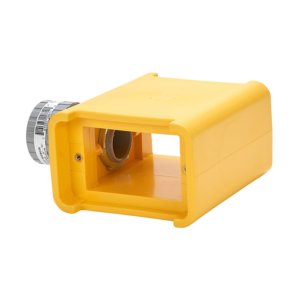 BRY3099 - Bryant dead end portable outlet box, (1) 3/4in female NPT conduit entries, accepts cord size 0.38 - 0.5in, NEMA 1, PBT thermoplastic elastomer housing, yellow.