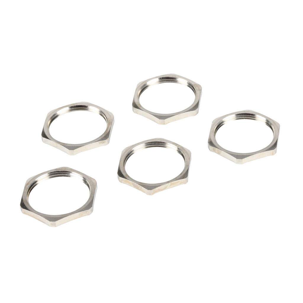 BSEL-06 - Bimed EMC hex nut, PG21 thread type, nickel-plated brass. Package of 5.