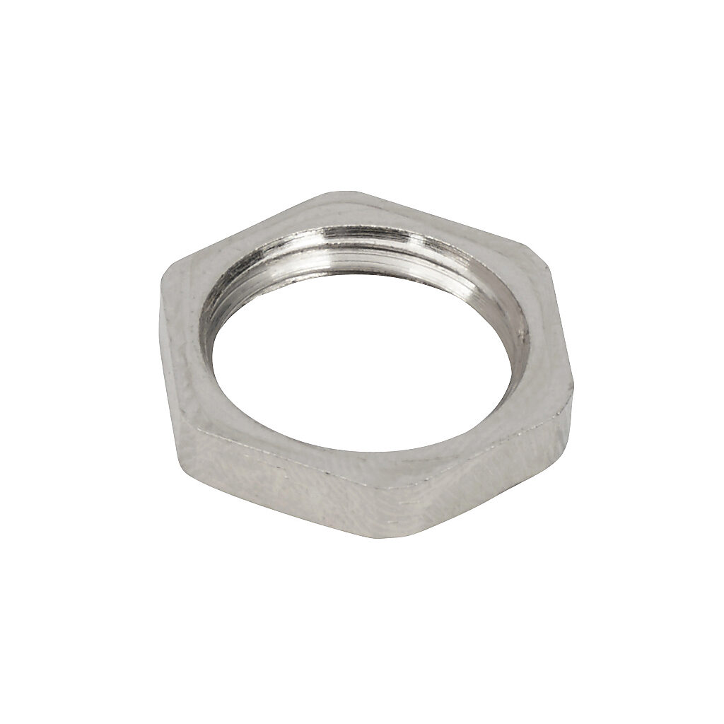 BSL-01 - Bimed hex nut, PG7 thread type, nickel-plated brass. Package of 5.