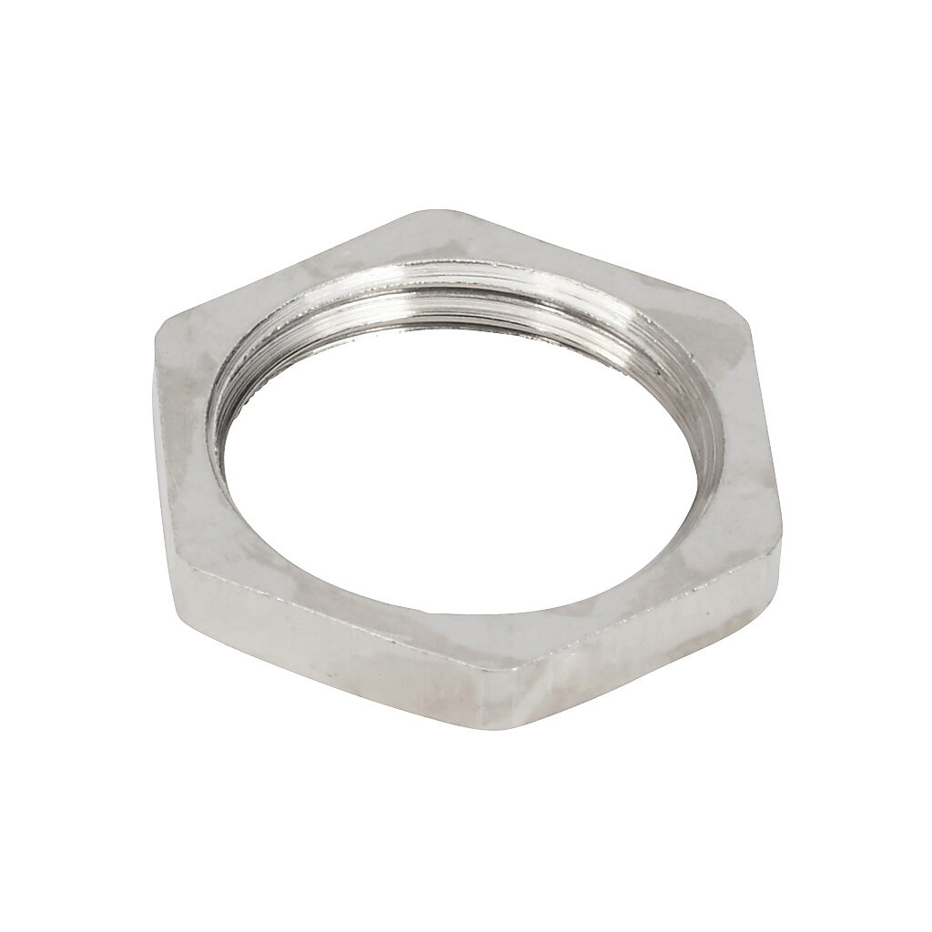BSL-02 - Bimed hex nut, PG9 thread type, nickel-plated brass. Package of 5.
