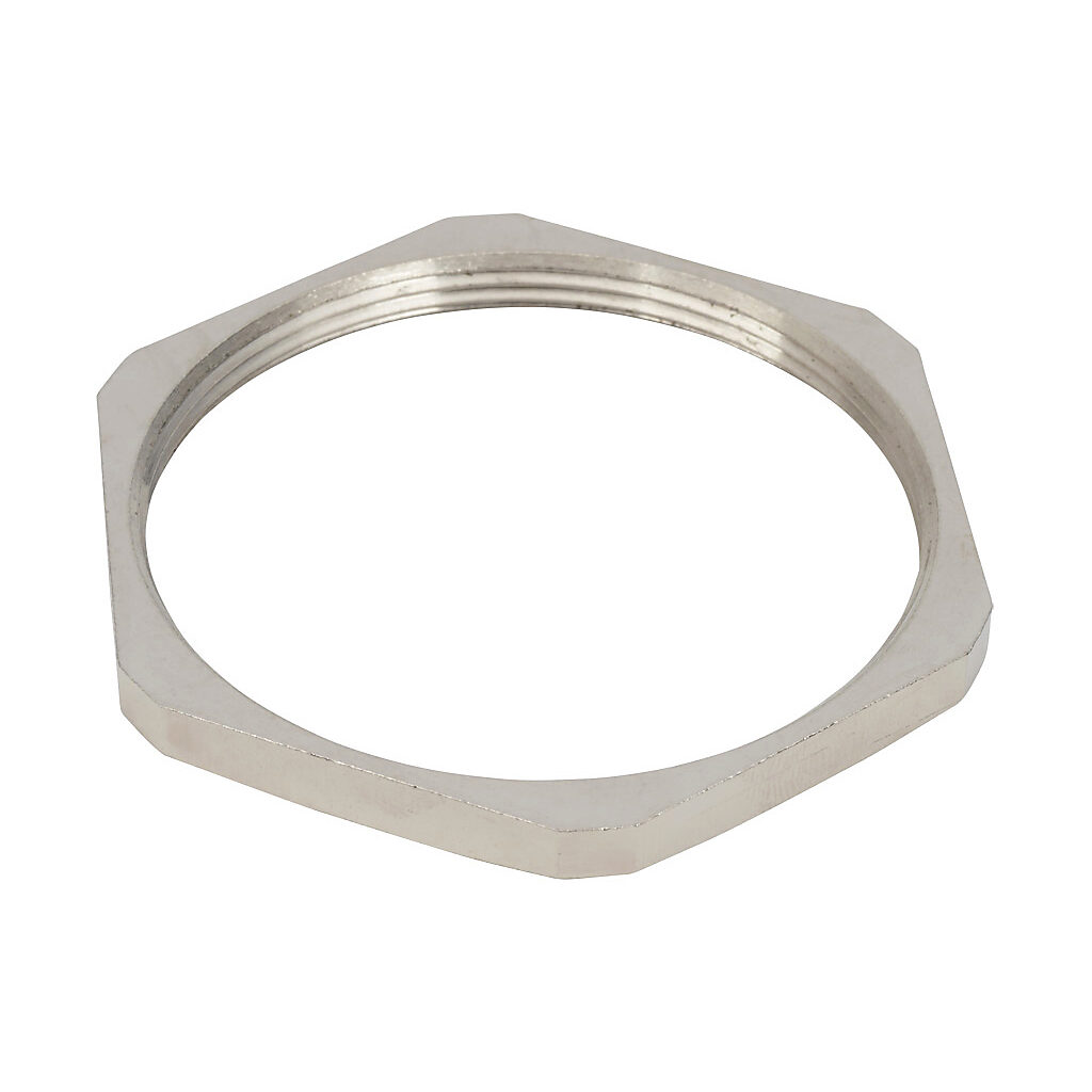 BSL-10 - Bimed hex nut, PG48 thread type, nickel-plated brass.