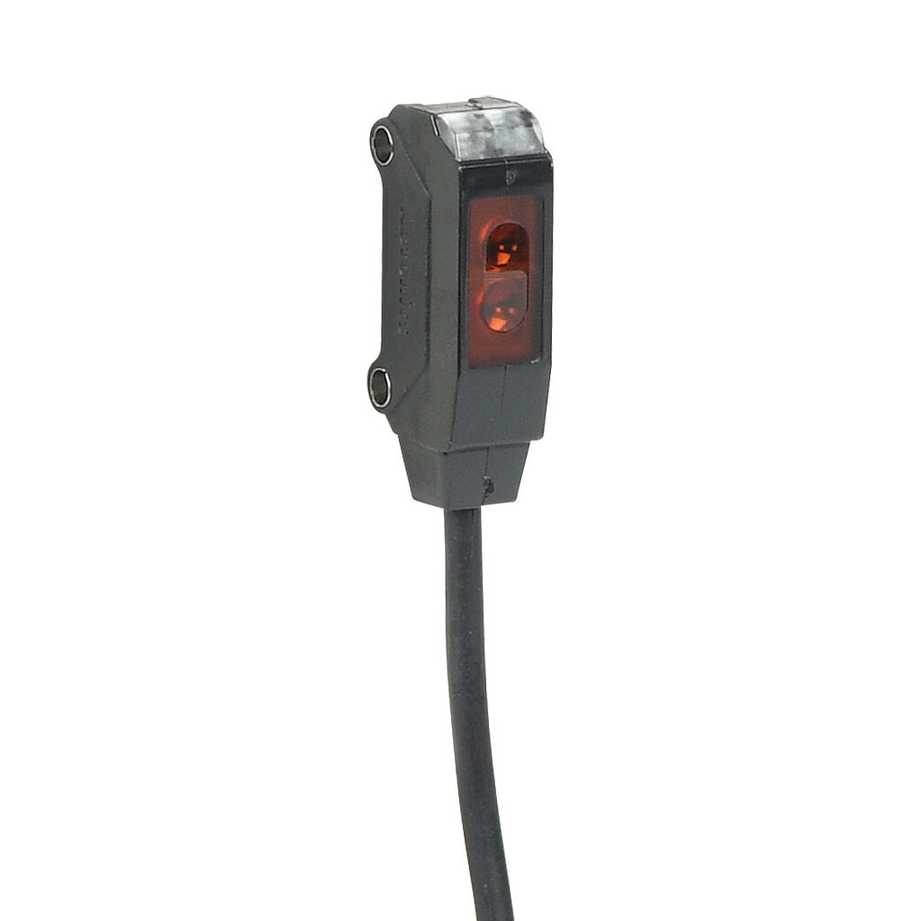 BTS200-MDTL - Autonics photoelectric sensor, rectangular, retroreflective, visible red, 10-200mm sensing distance, light-on, NPN, 3-wire, pigtail.