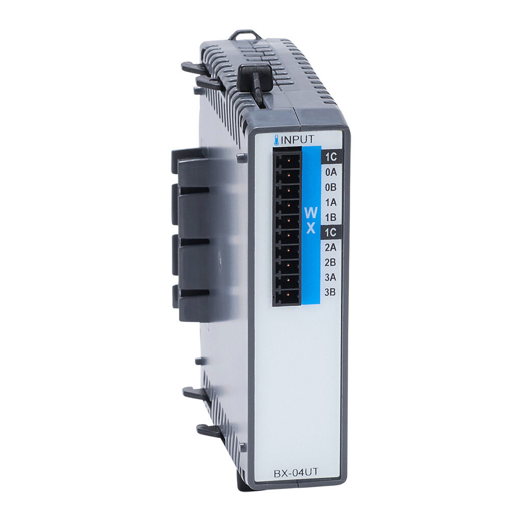 BX-04UT - BRX universal temperature input module, RTD/thermocouple/thermistor, 4-channel, 24-bit resolution. (1) BX-RTB10 screw terminal block included.