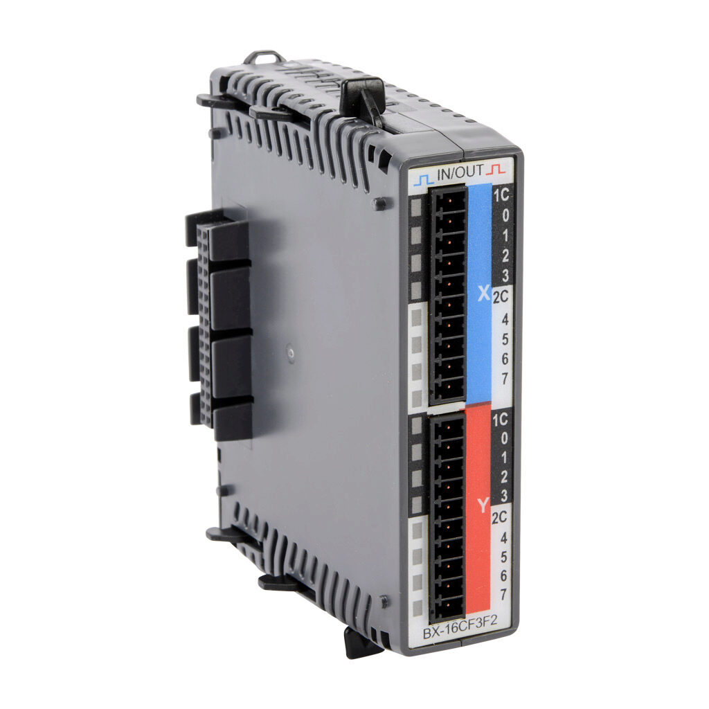 BX-16CF3F2 - BRX discrete combo module, Input: 8-point, 2-5 VDC, sinking/sourcing/TTL, Output: 8-point, 2-5 VDC, sourcing/TTL, 20 mA/point. Requires BX-RTB10, BX-RTB10-1 or BX-RTB10-2 terminal block kit or ZIPLink pre-wired cables.