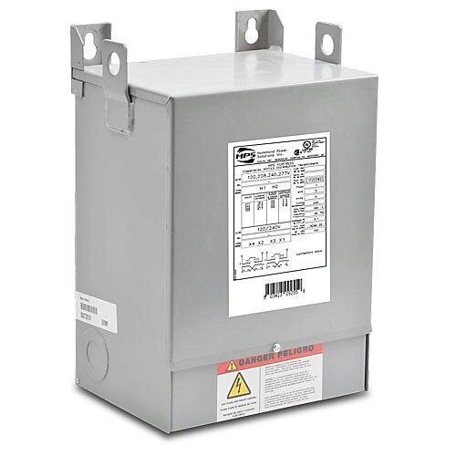 C1F005WES - Hammond general purpose transformer, encapsulated core, 5 kVA, 1-phase, 120-277 VAC selectable, 120/240 VAC secondary, 60 Hz, electrostatic shield, NEMA 3R, wall mount.