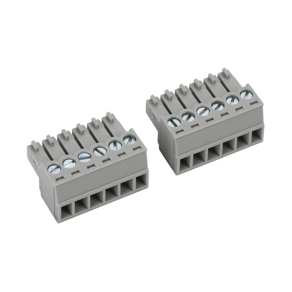 C2-6TB - CLICK terminal blocks, 90-degree screw type, replacement, 6-pole. For use with C2-DCM communication module.