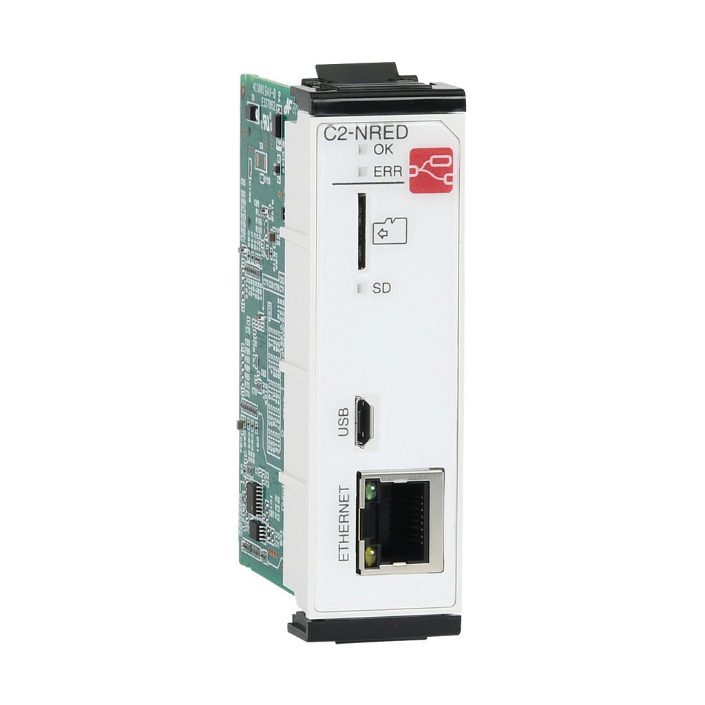 C2-NRED - CLICK PLUS Node-RED module, Node-RED and JavaScript, microSD card slot, (1) microB-USB and (1) Ethernet 10/100Base-T (RJ45) port(s). For use with all CLICK PLUS PLCs.