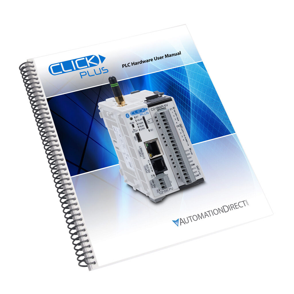 C2-USER-M - CLICK PLUS user manual, free download only. For use with all CLICK PLUS PLCs and I/O modules.