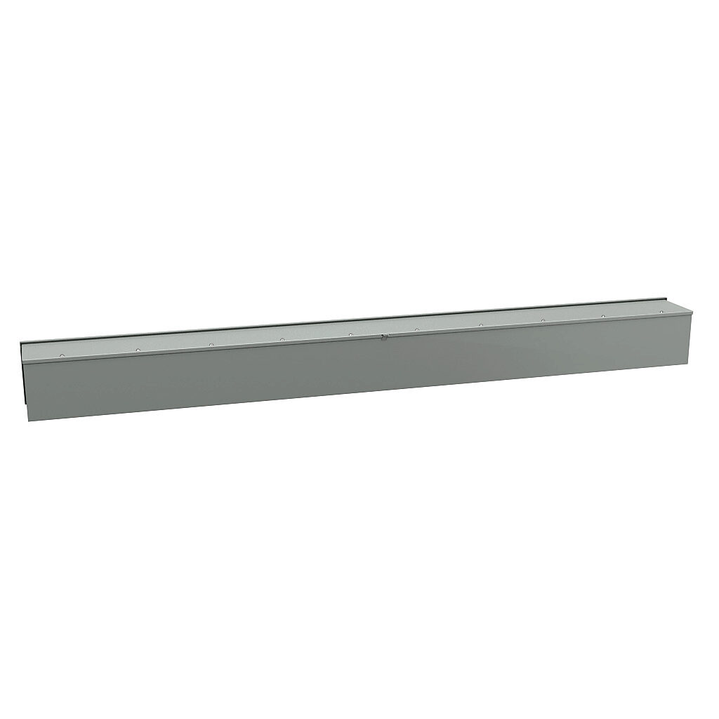 C3RWT10116 - Hammond wiring trough, 10 x 10 x 116in (HxDxL), NEMA 3R, wall mount, carbon steel, ANSI 61 gray, powder coat finish, screw cover.