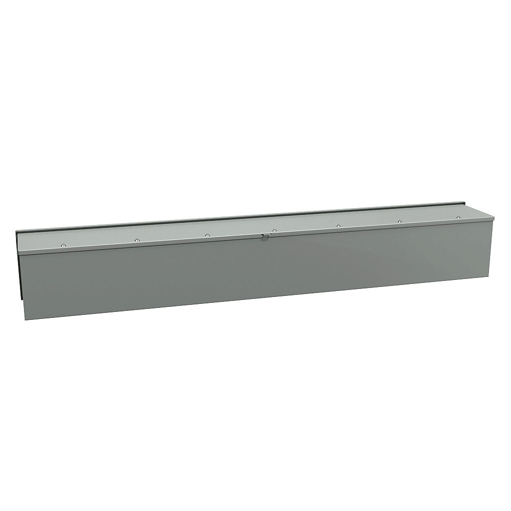 C3RWT1072 - Hammond wiring trough, 10 x 10 x 72in (HxDxL), NEMA 3R, wall mount, carbon steel, ANSI 61 gray, powder coat finish, screw cover.
