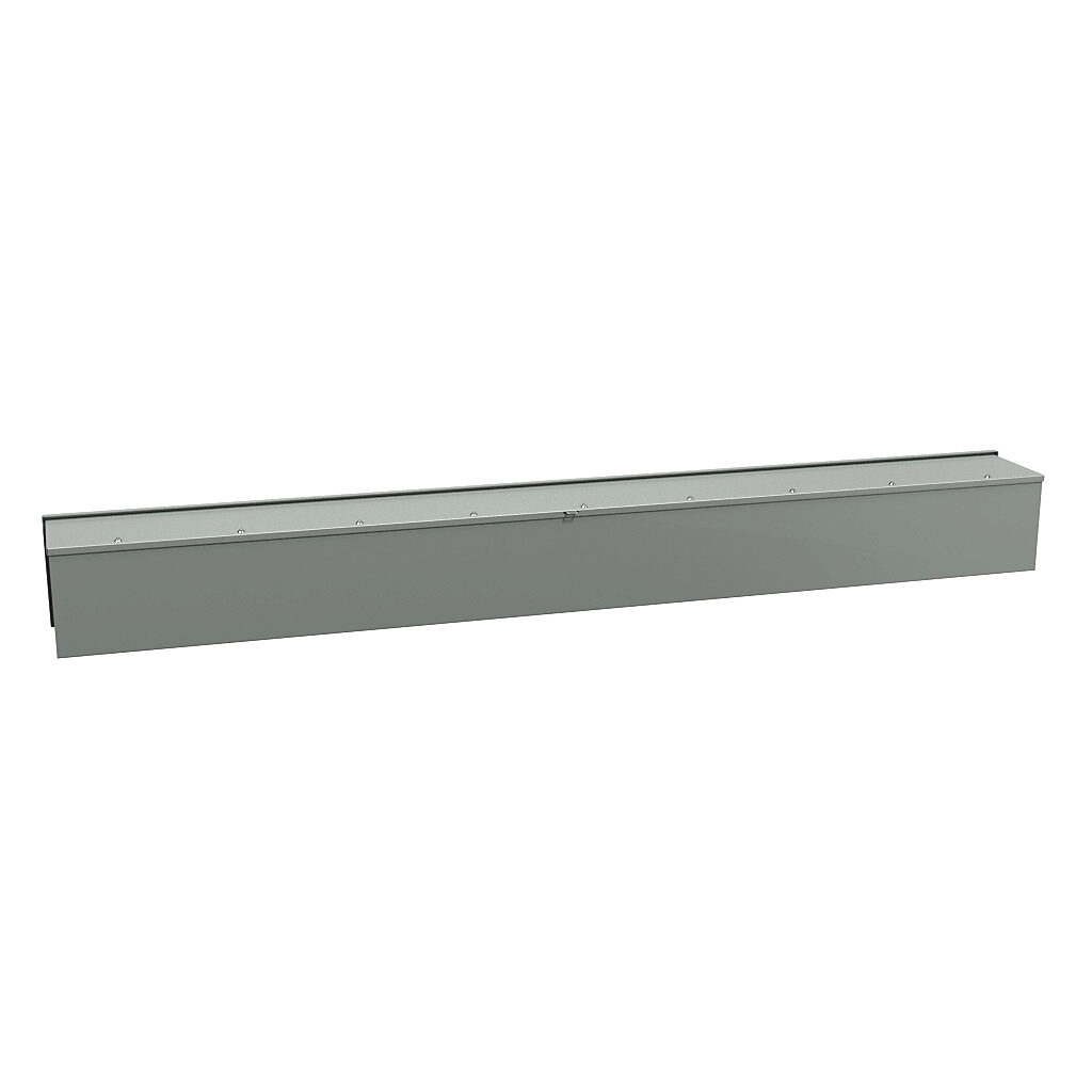 C3RWT1096 - Hammond wiring trough, 10 x 10 x 96in (HxDxL), NEMA 3R, wall mount, carbon steel, ANSI 61 gray, powder coat finish, screw cover.