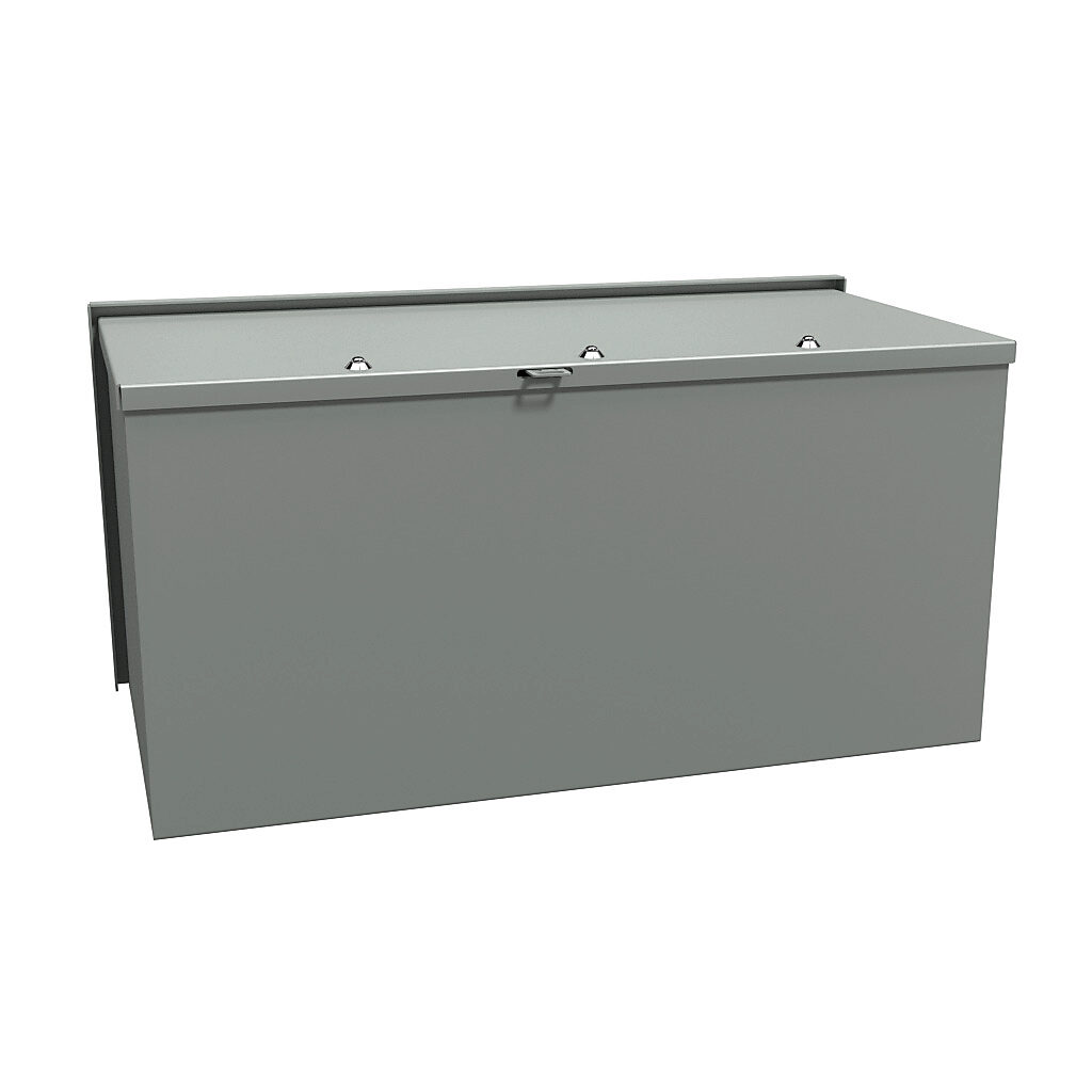 C3RWT1224 - Hammond wiring trough, 12 x 12 x 24in (HxDxL), NEMA 3R, wall mount, carbon steel, ANSI 61 gray, powder coat finish, screw cover.