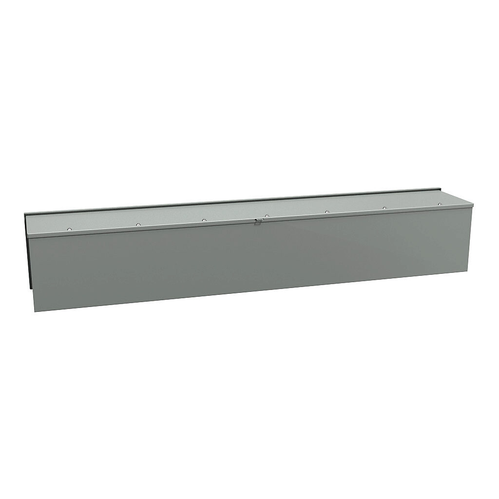 C3RWT1272 - Hammond wiring trough, 12 x 12 x 72in (HxDxL), NEMA 3R, wall mount, carbon steel, ANSI 61 gray, powder coat finish, screw cover.
