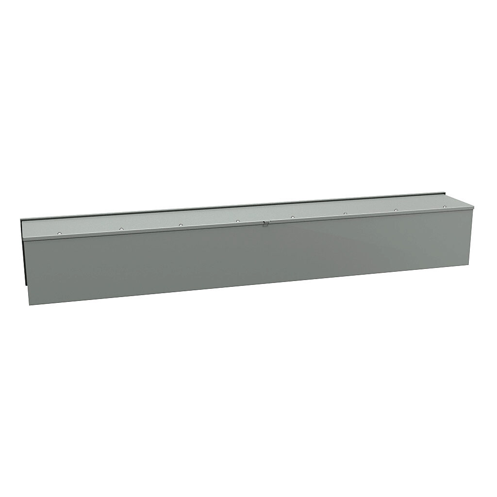 C3RWT1284 - Hammond wiring trough, 12 x 12 x 84in (HxDxL), NEMA 3R, wall mount, carbon steel, ANSI 61 gray, powder coat finish, screw cover.