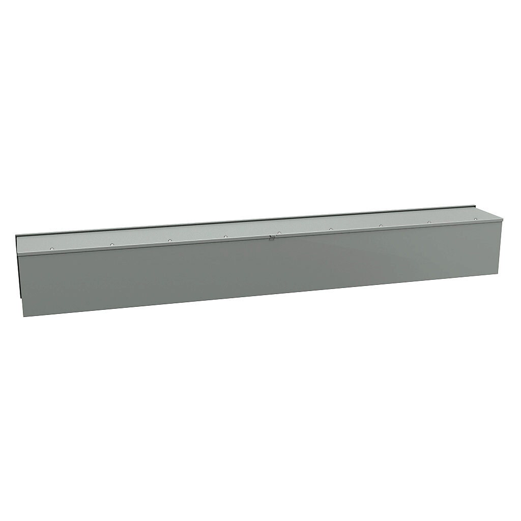 C3RWT1296 - Hammond wiring trough, 12 x 12 x 96in (HxDxL), NEMA 3R, wall mount, carbon steel, ANSI 61 gray, powder coat finish, screw cover.