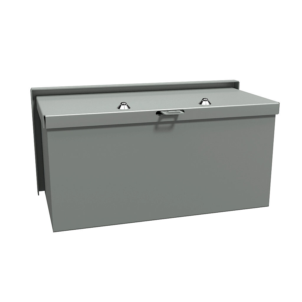 C3RWT612 - Hammond wiring trough, 6 x 6 x 12in (HxDxL), NEMA 3R, wall mount, carbon steel, ANSI 61 gray, powder coat finish, screw cover.