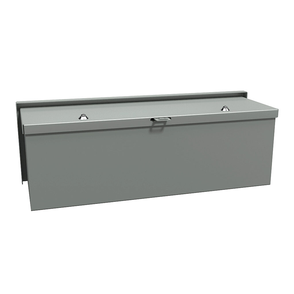 C3RWT618 - Hammond wiring trough, 6 x 6 x 18in (HxDxL), NEMA 3R, wall mount, carbon steel, ANSI 61 gray, powder coat finish, screw cover.