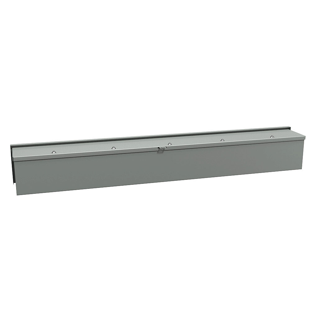 C3RWT648 - Hammond wiring trough, 6 x 6 x 48in (HxDxL), NEMA 3R, wall mount, carbon steel, ANSI 61 gray, powder coat finish, screw cover.