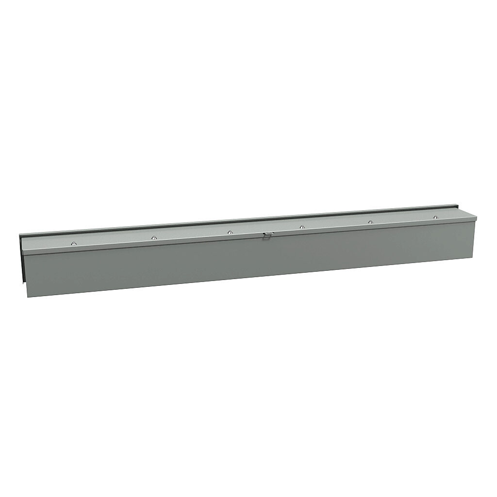 C3RWT660 - Hammond wiring trough, 6 x 6 x 60in (HxDxL), NEMA 3R, wall mount, carbon steel, ANSI 61 gray, powder coat finish, screw cover.