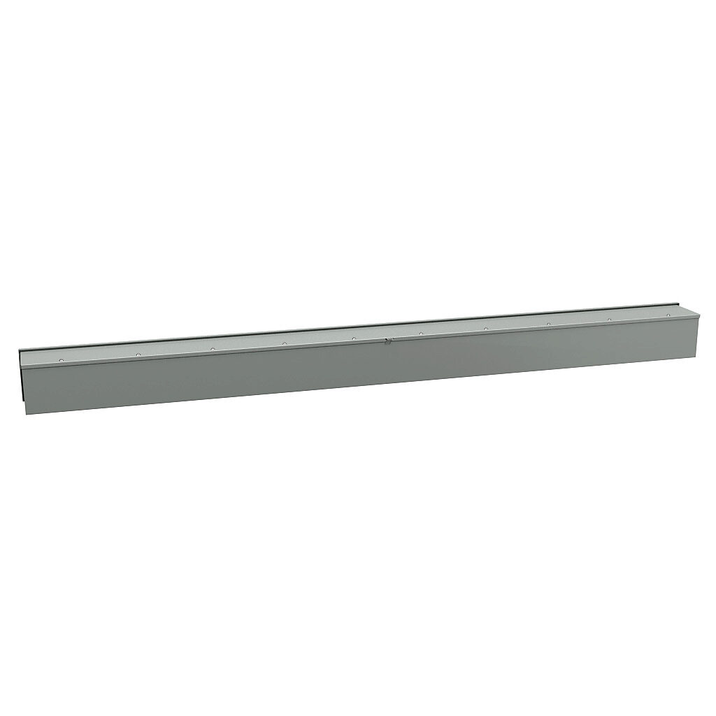 C3RWT8116 - Hammond wiring trough, 8 x 8 x 116in (HxDxL), NEMA 3R, wall mount, carbon steel, ANSI 61 gray, powder coat finish, screw cover.