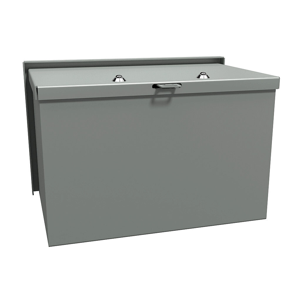 C3RWT812 - Hammond wiring trough, 8 x 8 x 12in (HxDxL), NEMA 3R, wall mount, carbon steel, ANSI 61 gray, powder coat finish, screw cover.