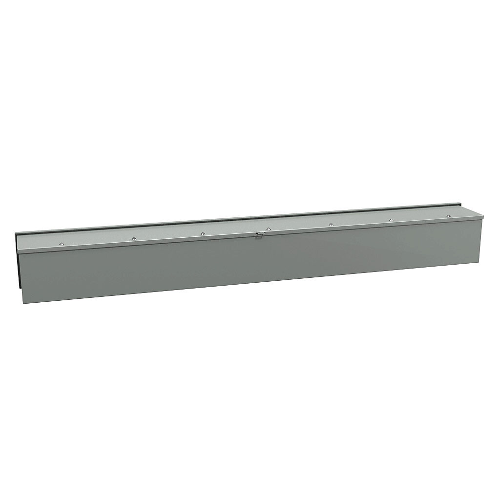 C3RWT872 - Hammond wiring trough, 8 x 8 x 72in (HxDxL), NEMA 3R, wall mount, carbon steel, ANSI 61 gray, powder coat finish, screw cover.