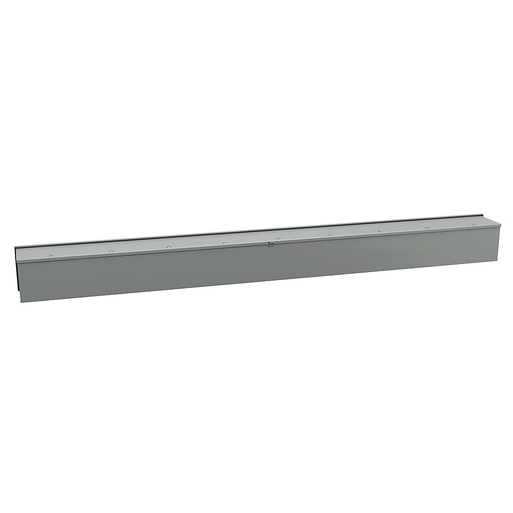 C3RWT896 - Hammond wiring trough, 8 x 8 x 96in (HxDxL), NEMA 3R, wall mount, carbon steel, ANSI 61 gray, powder coat finish, screw cover.