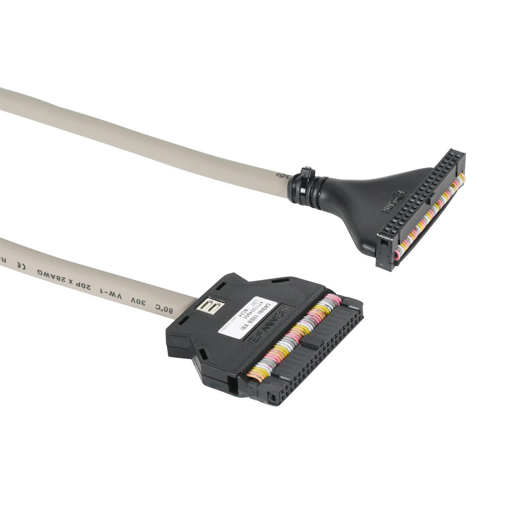 C40HH-10SB-XBI - LS Electric XGB PLC I/O cable, 3.2ft/1m cable length, 40-pin connector to 40-pin connector. For use with LS Electric XGB series high-density modules.