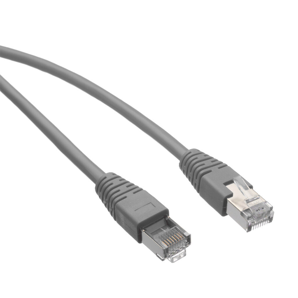 C5E-STPGY-S10 - AutomationDirect Cat5e Ethernet straight-through patch cable, STP (overall foil shield), RJ45 male to RJ45 male, 10ft cable length, gray. For use with 10/100/1000 Mbps networks.