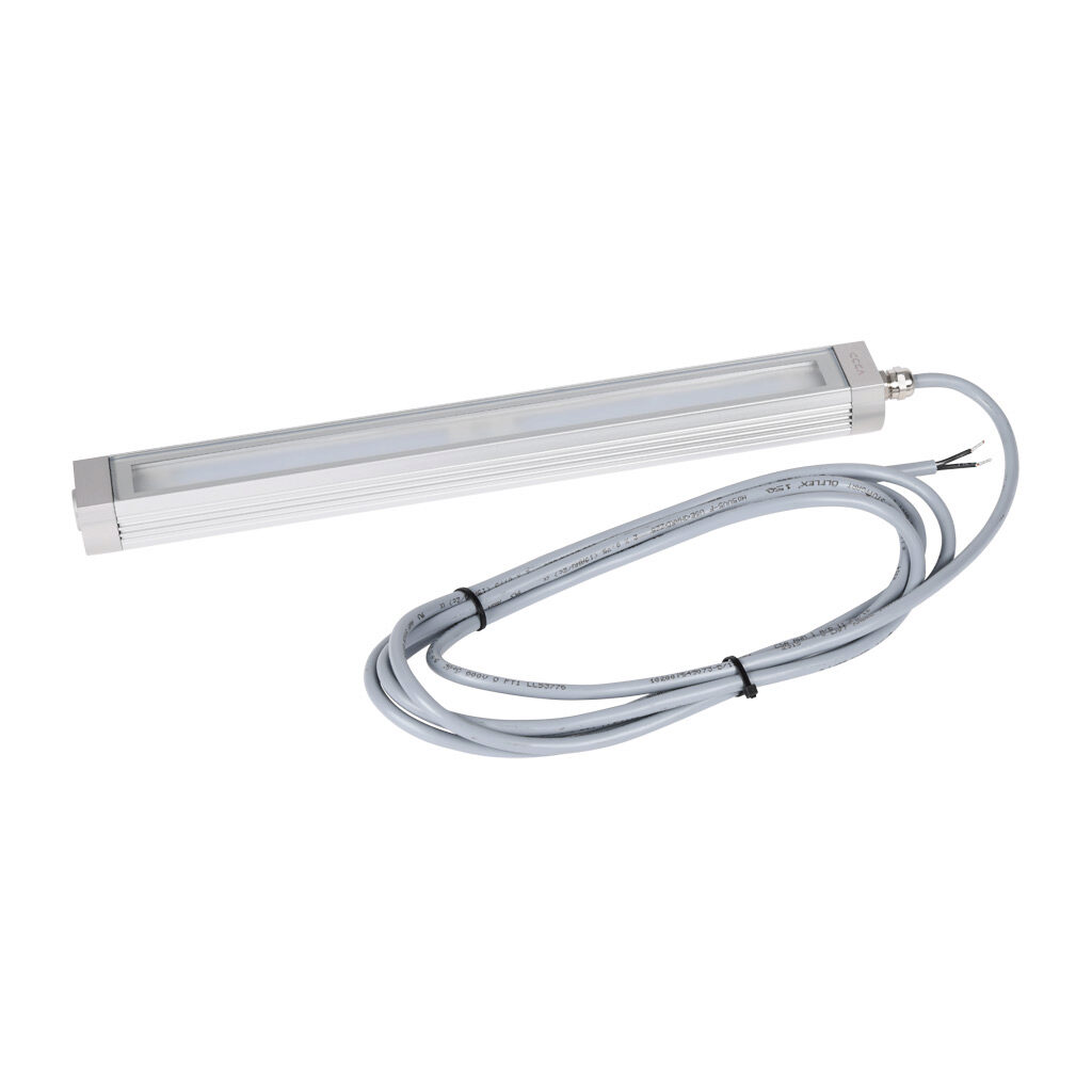 CA0221S0602 - CCEA Compact Alpha series LED light bar, 354mm length, 24 VDC operating voltage, daylight white, 5000K, 12W, 1200 lm, bracket mount, pigtail, anodized aluminum body, 9.8ft/3m cable length, IP67. Mounting bracket included.
