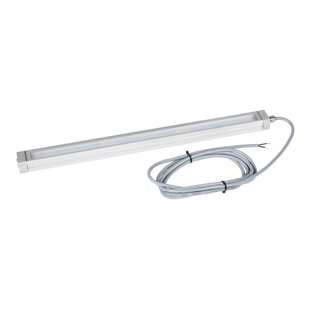 CA0321S0602 - CCEA Compact Alpha series LED light bar, 504mm length, 24 VDC operating voltage, daylight white, 5000K, 18W, 1800 lm, bracket mount, pigtail, anodized aluminum body, 9.8ft/3m cable length, IP67. Mounting bracket included.
