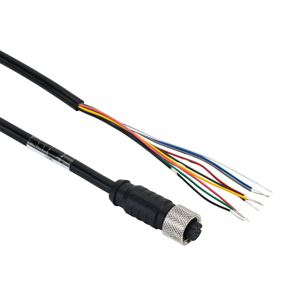 CAB-GD03 - Datalogic cable, connection, M12 axial female to pigtail, 17-pole, PVC, 9.8ft/3m cable length.