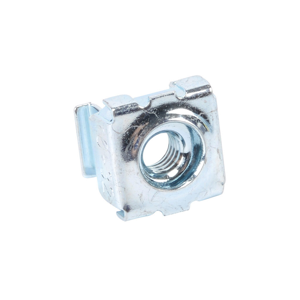 CAGNUT1032-100 - Hammond square hole cage nut, #10-32 UNF, carbon steel, zinc plated finish. Package of 100.