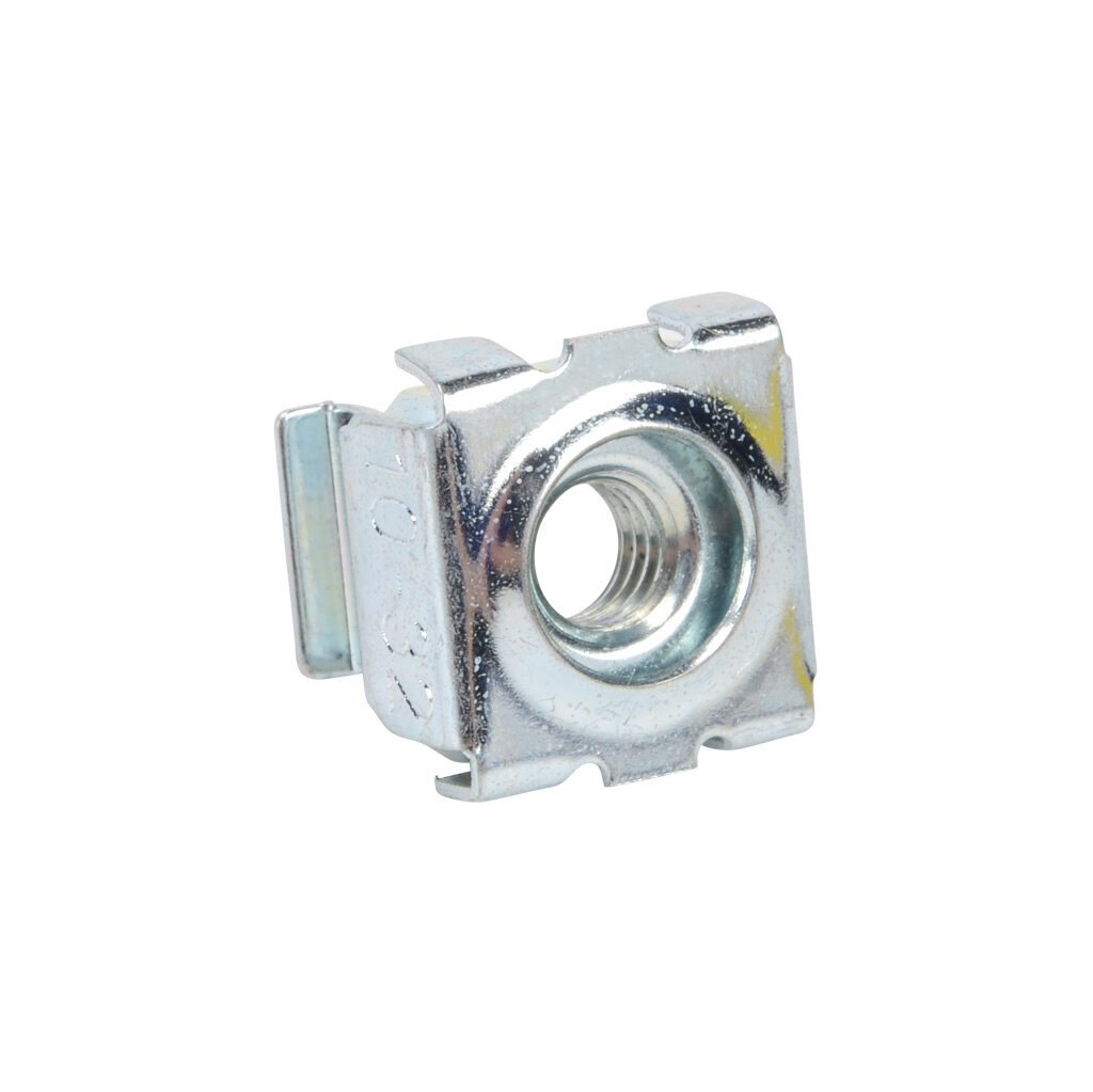 CAGNUT1032-50 - Hammond square hole cage nut, #10-32 UNF, carbon steel, zinc plated finish. Package of 50.