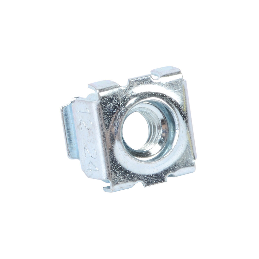 CAGNUT1224-50 - Hammond square hole cage nut, #12-24 UNF, carbon steel, zinc plated finish. Package of 50.