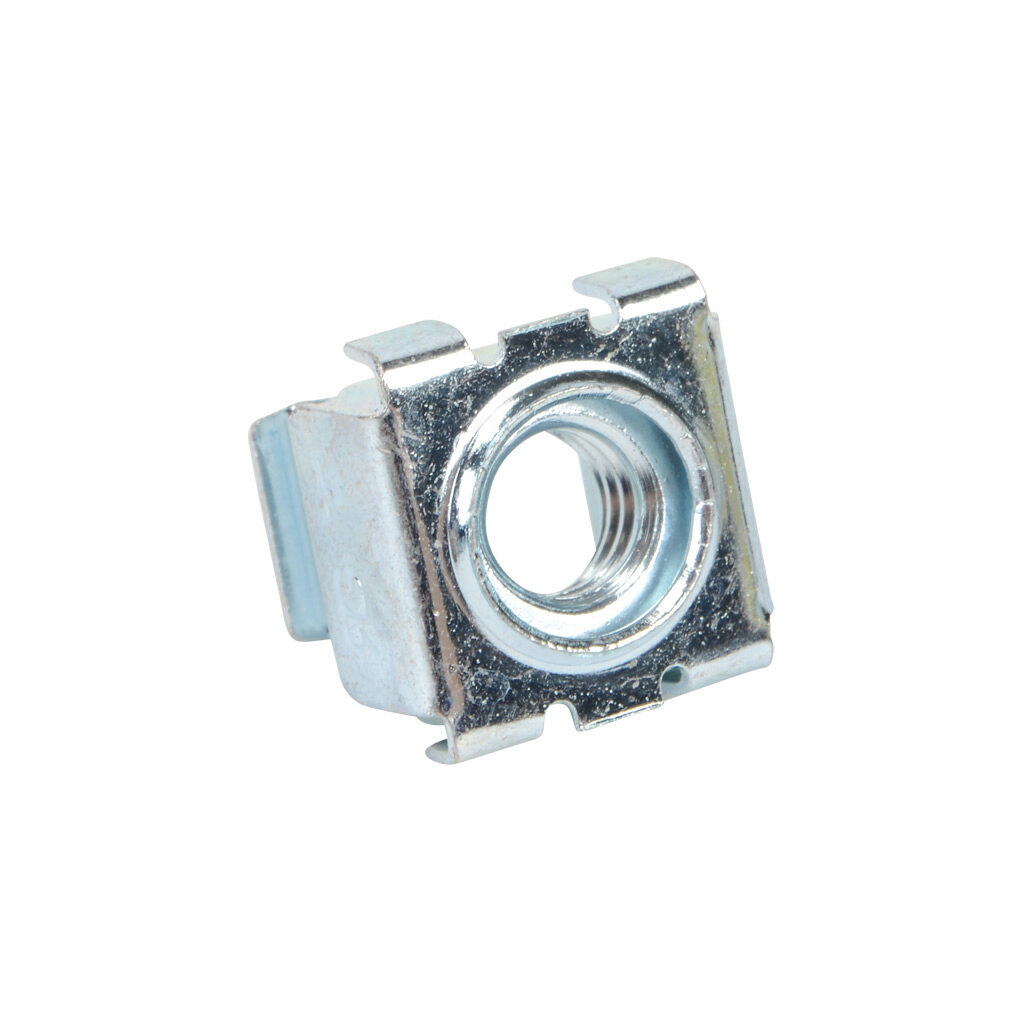 CAGNUTM6-50 - Hammond square hole cage nut, M6 x 1mm, carbon steel, zinc plated finish. Package of 50.