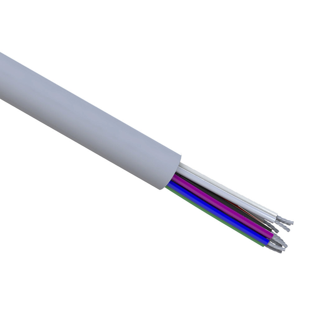 CC600-16-12U-1 - Quabbin flexible control cable, unshielded, 12 conductors, 16 AWG, 19-stranded, tinned copper, PVC conductor insulation material, PVC jacket, gray, cut to length.