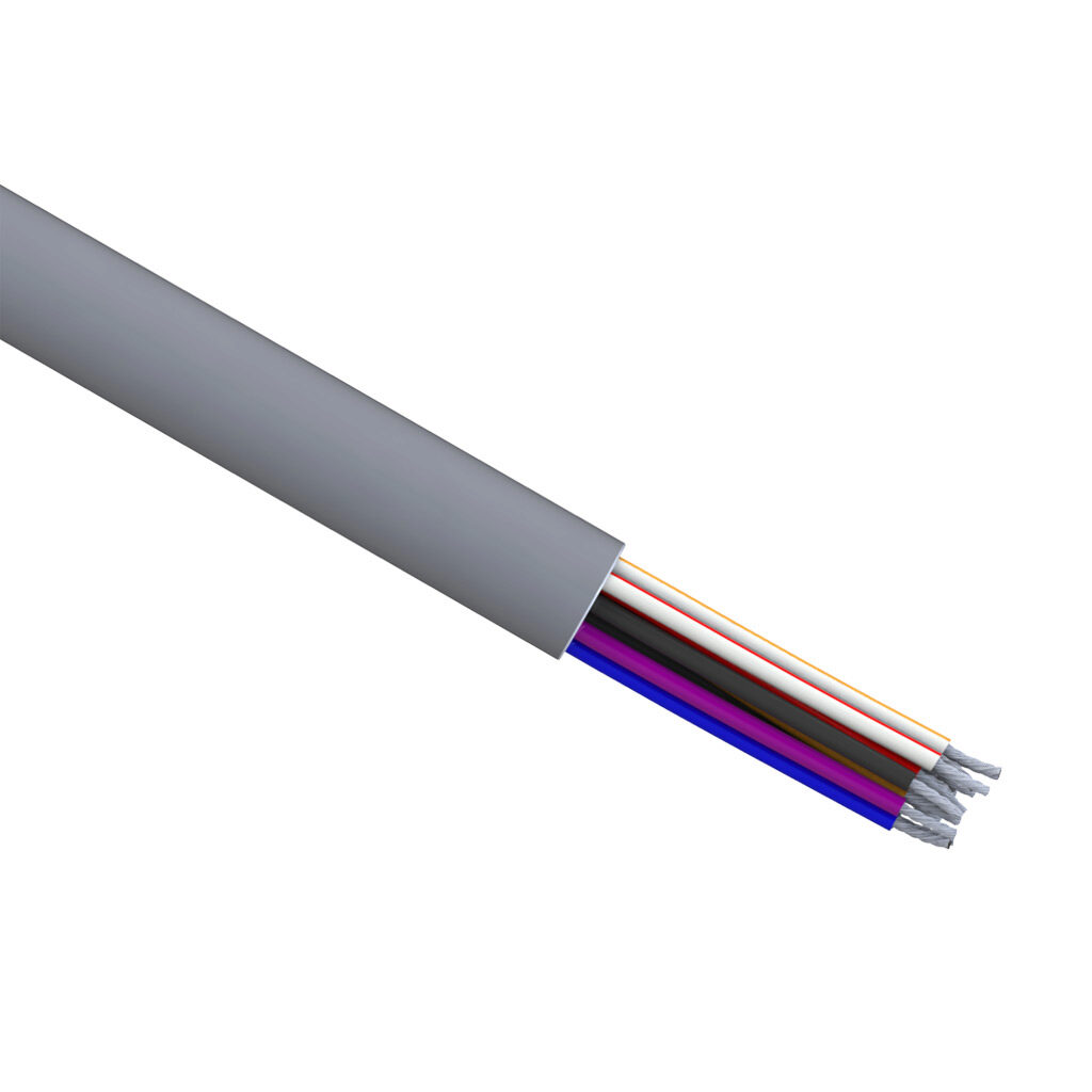 CC600-16-15U-1 - Quabbin control cable, unshielded, 15 conductors, 16 AWG, 19-stranded, tinned copper, PVC conductor insulation material, PVC jacket, gray, cut to length.